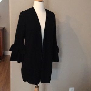 Black sweater INC ruffle sleeves NWT